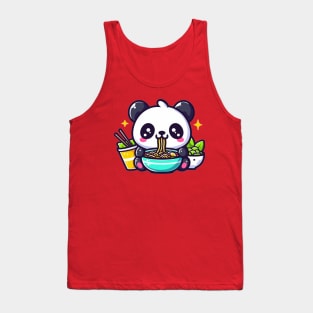 Panda Eating Ramen Tank Top